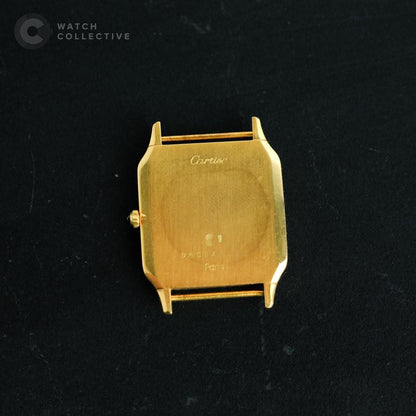 Cartier Santos Dumont 18k Yellow Gold Extra plate Paris dial 96054
