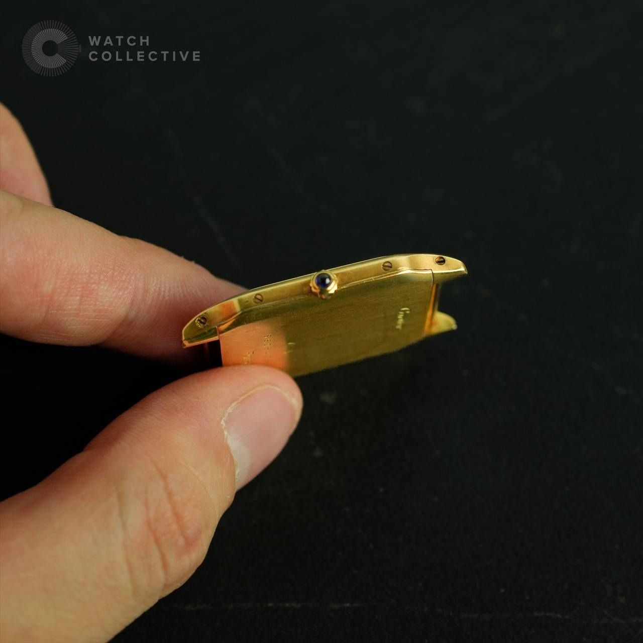 Cartier Santos Dumont 18k Yellow Gold Extra plate Paris dial 96054