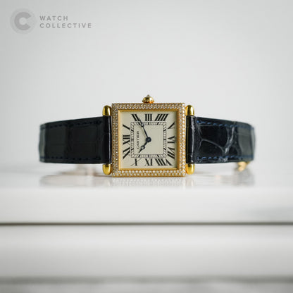 Obus Diamond Cartier | Tank Obus 'Diamonds' 25mm Quartz 1630 | Watch Collective