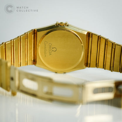 Omega Constellation Daydate Solid Gold Lapis 18k yellow gold 34mm quartz 496.1071