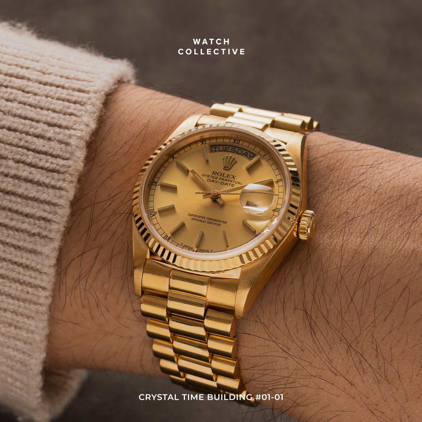 Rolex Daydate President 18k Yellow gold 35mm automatic 18038