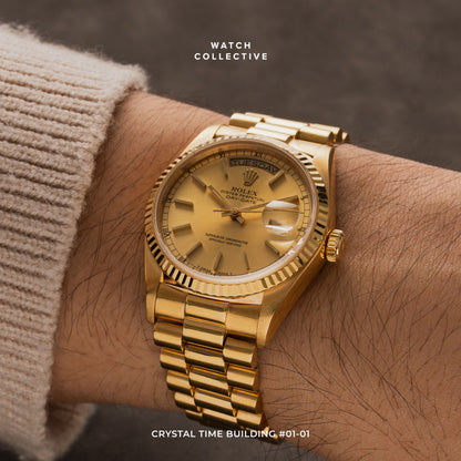Rolex Daydate President 18k Yellow gold 35mm automatic 18038