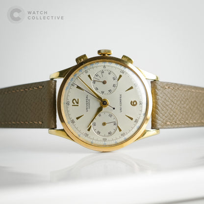 Universal Geneve Uni-Compax Chronograph 18k Yellow Gold 37mm Manual 124103