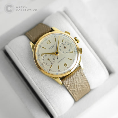 Universal Geneve Uni-Compax Chronograph 18k Yellow Gold 37mm Manual 124103
