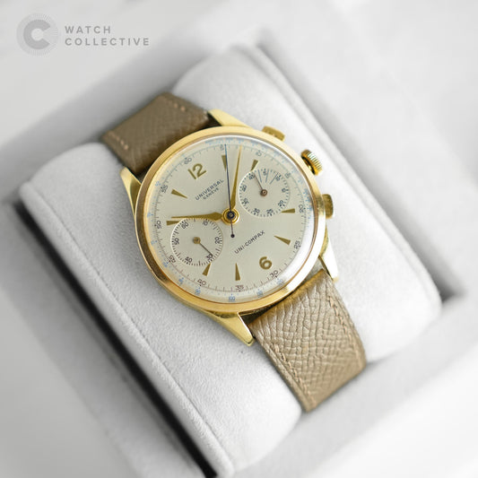 Universal Geneve Uni-Compax Chronograph 18k Yellow Gold 37mm Manual 124103