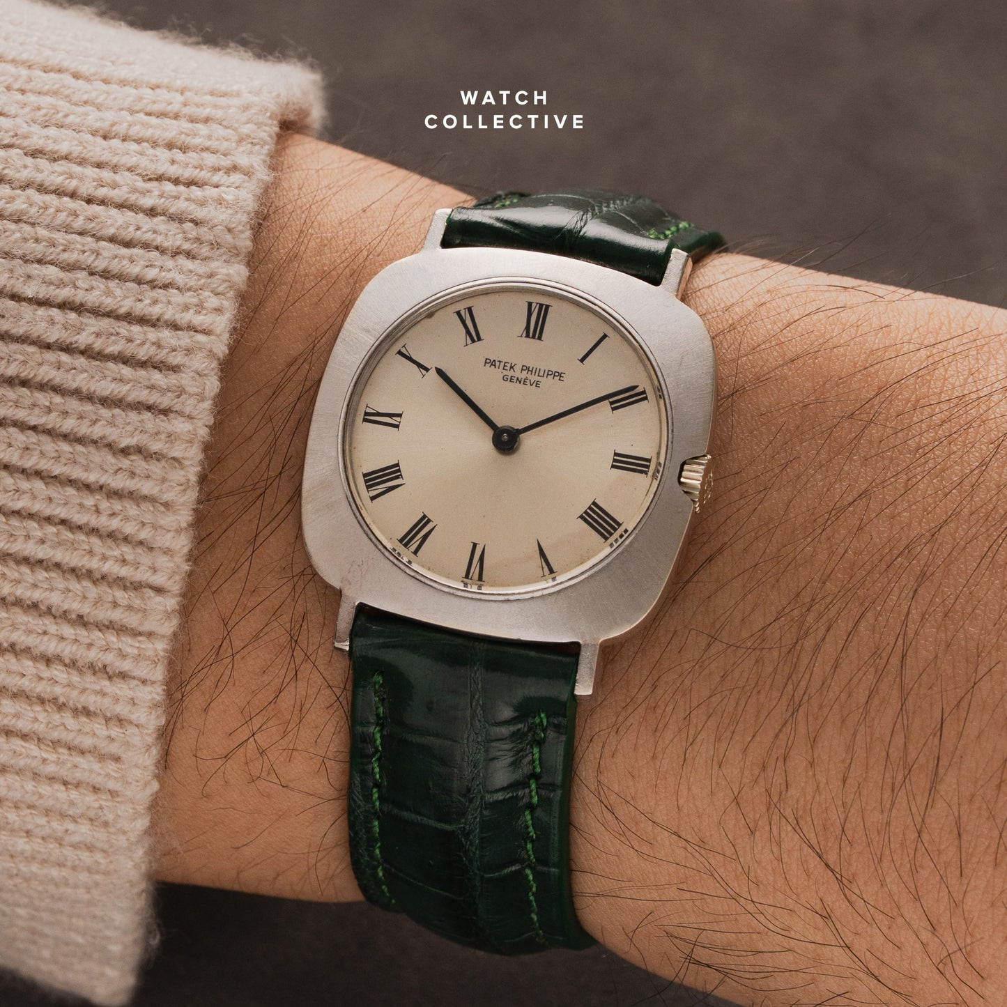 Patek Philippe Vintage Cushion 18k White Gold 30mm manual 3543