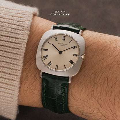 Patek Philippe Vintage Cushion 18k White Gold 30mm manual 3543