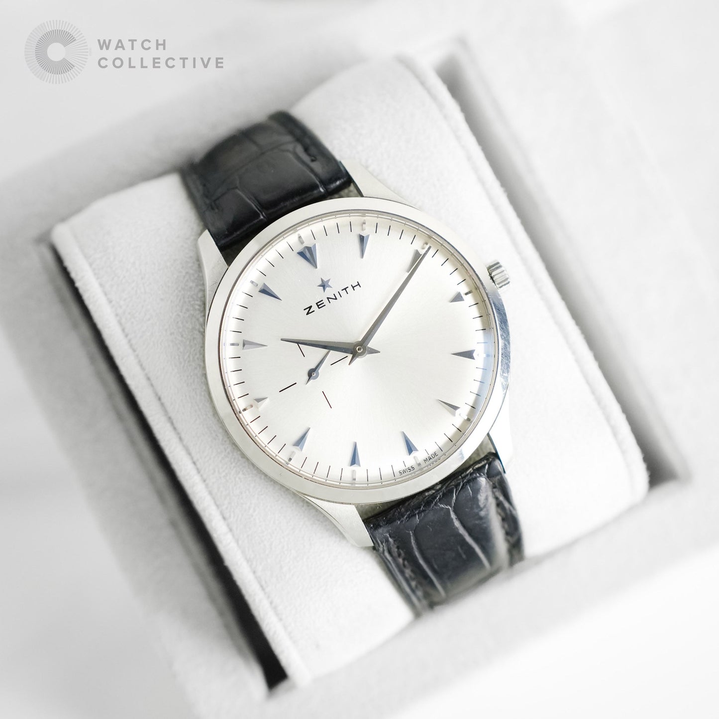 Zenith elite ultra thin white dial steel automatic 40mm