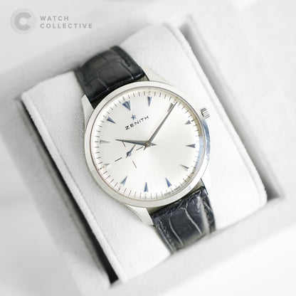 Zenith elite ultra thin white dial steel automatic 40mm