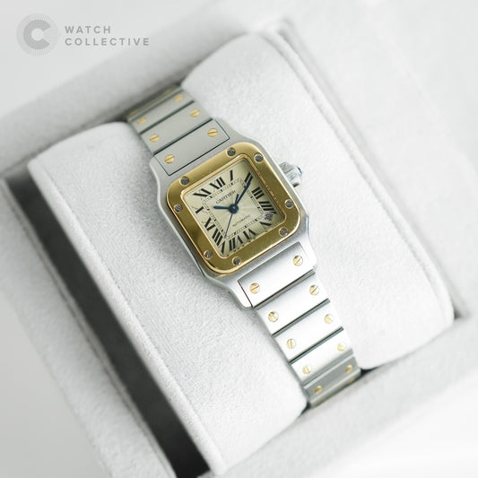 Cartier Santos Galbee Gullioche Dial, two tone 24mm