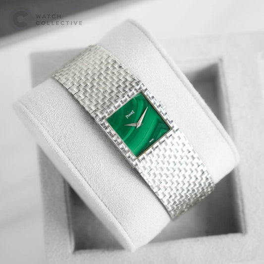 Piaget Vintage Malachite 18K White Gold Green Dial Manual Winding