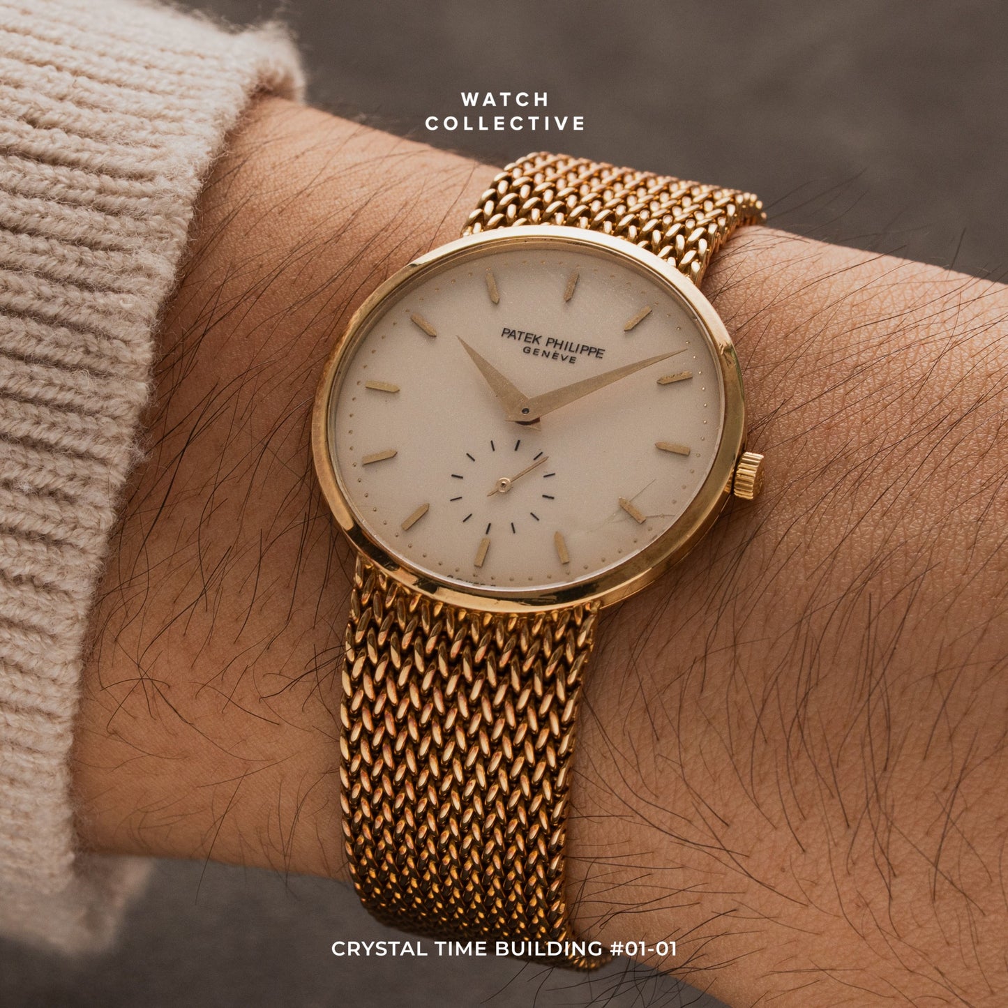 Patek Philippe Calatrava Small seconds Champagne Dial 18k Yellow Gold 32.5mm Manual 3893/001