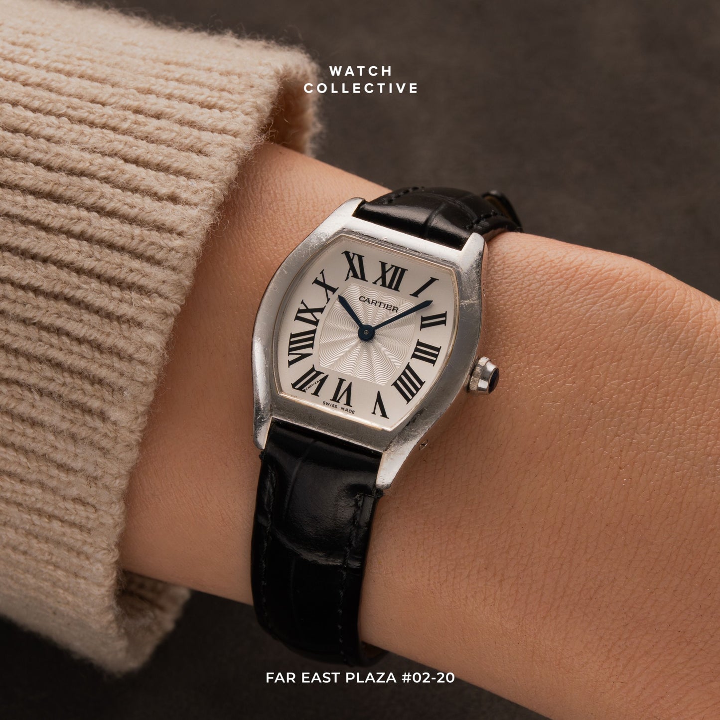 Cartier Mini Tortue 18k White Gold 24mm manual 3699