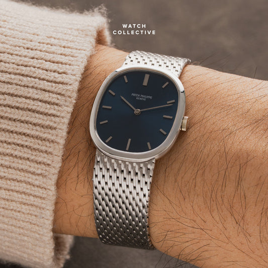 Patek Philippe Golden Ellipse Blue Dial 18k White Gold 27mm Manual 3548/1
