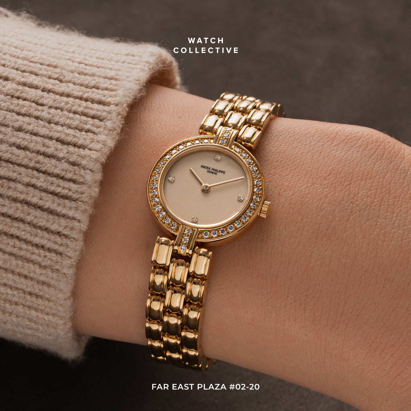 Patek Philippe Cocktail watch 18k Yellow gold bracelet 21.5mm quartz 4728/1