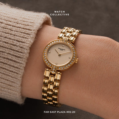 Patek Philippe Cocktail watch 18k Yellow gold bracelet 21.5mm quartz 4728/1