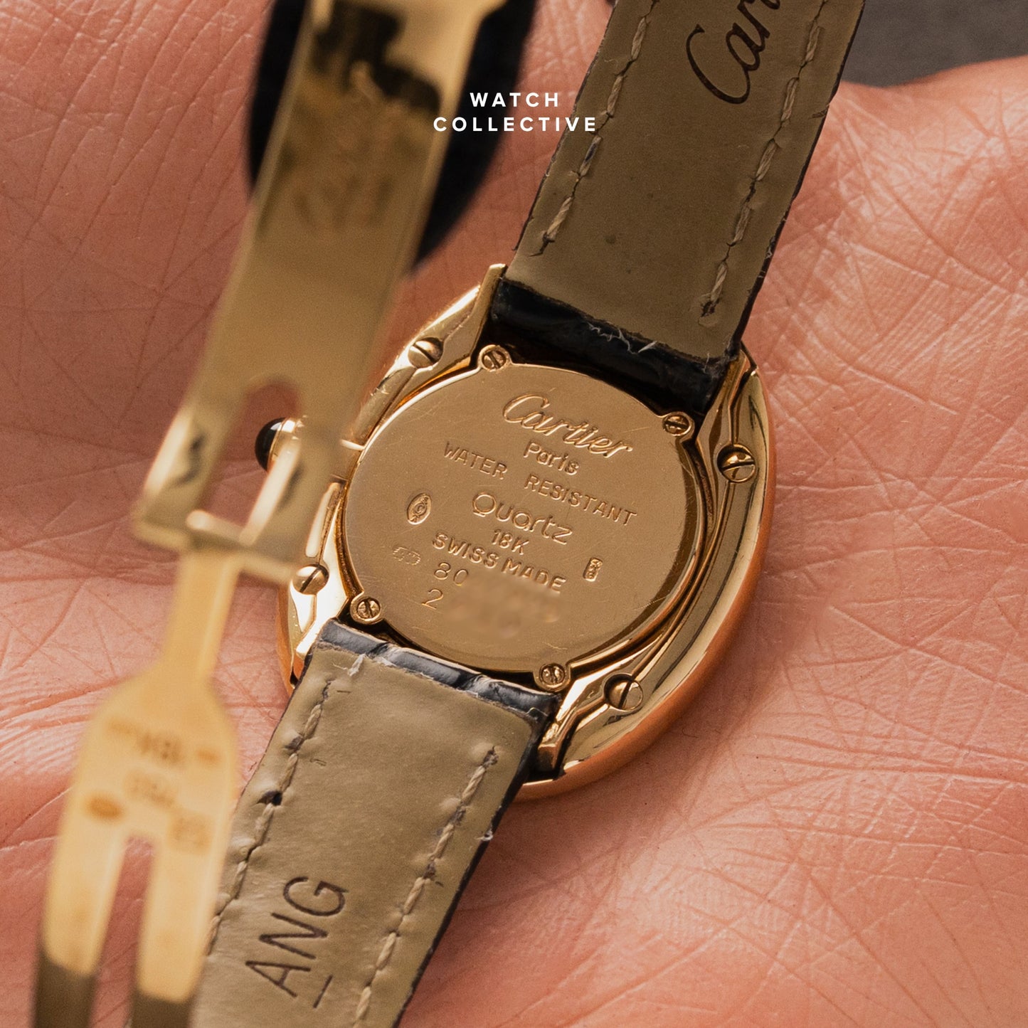 Cartier Baignoire 18k Yellow gold Aftermarket Diamond bezel 23mm quartz 8057925