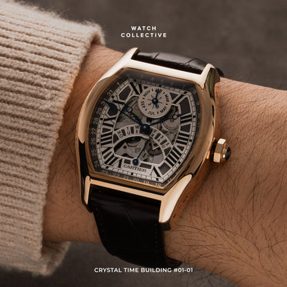 Cartier Tortue XL Skeleton Perpetual Calendar 18k Rose Gold 41mm automatic W1580047