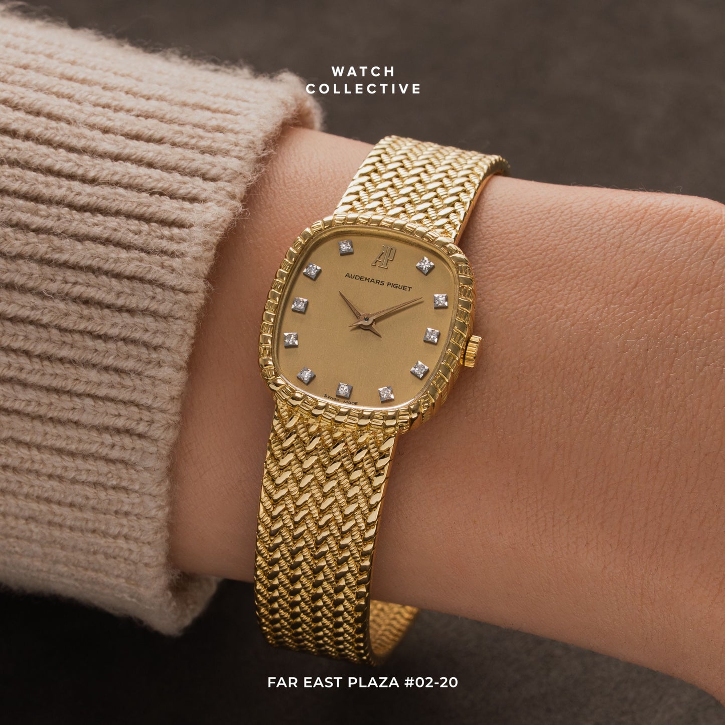 Audemars Piguet Vintage Braided bracelet 18k Yellow gold 21mm quartz